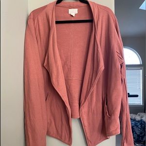 Caslon Drape Collar Knit Blazer -Salmon Color